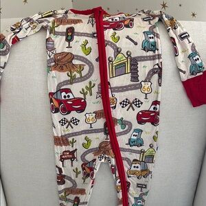 Disney Red and Cream Footies with Playful Design